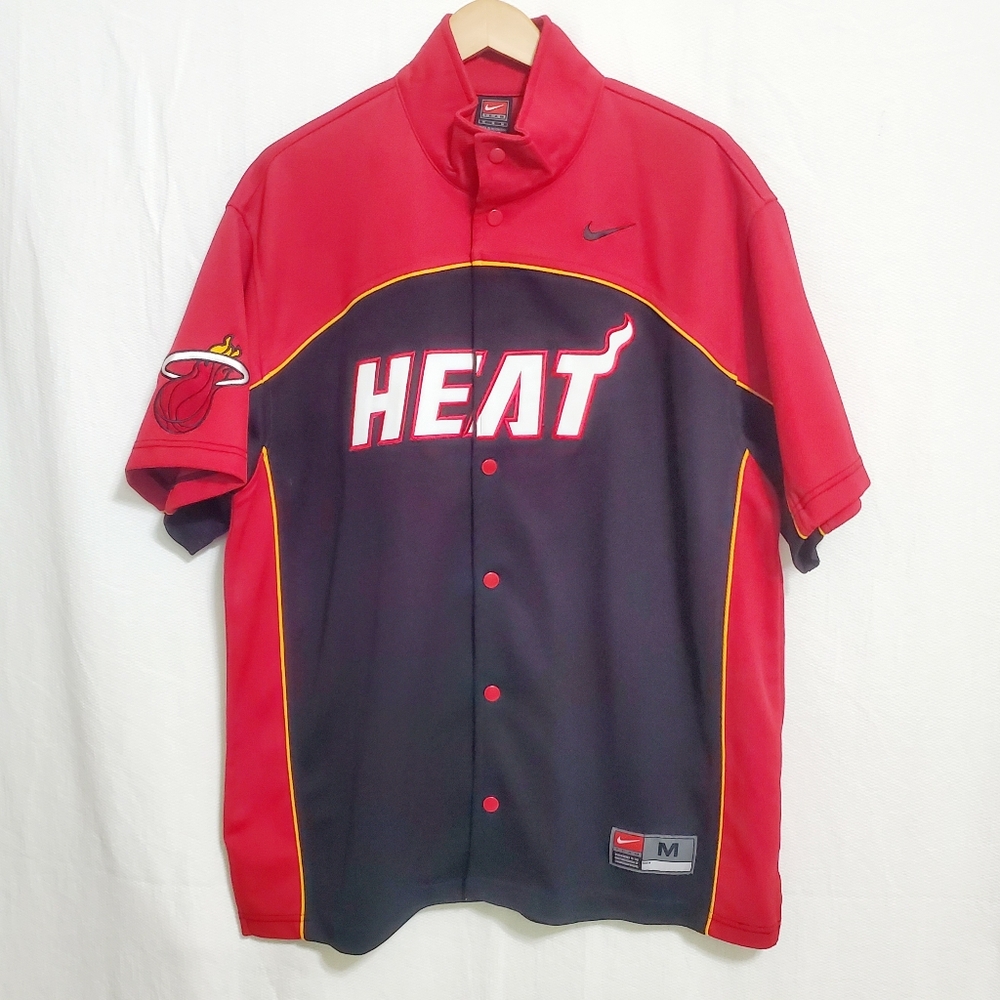 Nike Miami Heat NBA Embroidered Warm Up Jersey Mens Medium